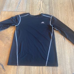 Boys black Russell Dri fit long sleeve shirt. Size 10/12